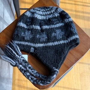 The North Face Black and Gray Kids Knit Hat